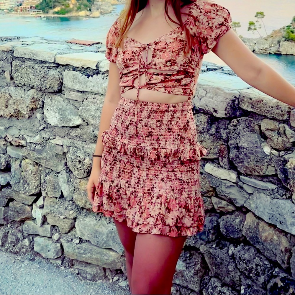 Pink floral dress